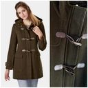 Pendleton  Merino Wool Hooded Car Coat Shacket, Olive Green & Toggle Close sz. 18 Photo 1