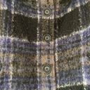 Free People  Bonjour Plaid Wool Coat Tartan Jacket Blue Black Woolen Bohemian XS Photo 4