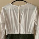 Krass&co NWT NY &  White and Faux Green Leather Pencil Dress with Ruffle Sleeves XS Photo 5