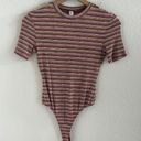 American Apparel  Mini Rib Striped Y2K 90s Bodysuit Small Photo 0