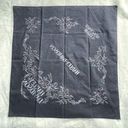 Harley Davidson  Vintage 80s Bandana Handkerchief Scarf Black Floral Photo 3