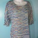 Gypsy 05  Anthropologie Womens Size S Oversized Sheer Silk Blouse Blue Wave Photo 0