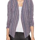 BCBGeneration  Stripe Open-Front Blazer Collarless Shoulder Pads sz. S Photo 1