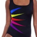 St. John’s Bay St. John's Bay secretly slimming Color-Block Fan Tank One Piece Swim size 12 Photo 3