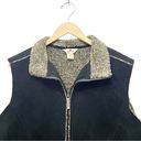 Woolrich  Black Faux Suede Shearling Vest Western Boho Outerwear Women’s Size XL Photo 6