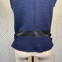 Rebecca Taylor  Tweed Motorcycle Zip Vest Navy Blue Photo 7