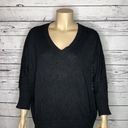 DKNY  Jeans NWT Size 14/16 Black Bead Embellished V-Neckline Pullover Sweater Top Photo 1