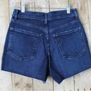 EXPRESS NWT  Women's High Waisted Dark Wash Raw Hem Jean Shorts Size 4 Photo 4