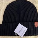 Coach New  Rib Knit Hat Black OS Photo 0