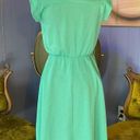 The Row Vintage Queens Mint Green Collared V Neckline Midi Dress Photo 4