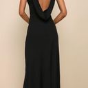 Lulus New  Elegant Mindset Black Twist Cowl Back Maxi Dress MSRP $98 Photo 3