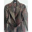 Cache  Metallic Floral Print Blazer Jacket Belted size 2 Photo 6