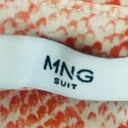 Mango MNG Suit  Top Orange Reptile Print Mock Neck Short Sleeve Women's XS, JL23 Photo 5