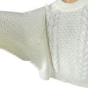 The Moon  & MADISON cream, dolman sleeve, cropped, cable knit sweater. Medium. EUC Photo 5