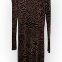 Alice + Olivia  Cowl Neck Drape black brown Longsleeve Leopard Print Mini Dress M Photo 5