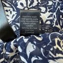 Full Tilt  Navy Blue & White Sheer Floral Print Tie-Front Blouse Photo 5