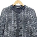 White House | Black Market  Faux Pearl-Trim Tweed Topper Black Navy Ivory Size XS Photo 8