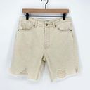 easel  Khaki Distressed Bermuda Denim Shorts Medium Photo 0