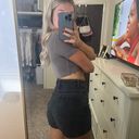 Princess Polly Black Denim Shorts Photo 3