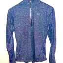 Nike  Women's Dri Fit Heather Blue Long Sleeve Quarter Zip Pullover Medium Photo 0