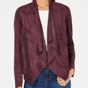 Kut From The Kloth  Draped Open-Front Blazer Purple Faux Suede small Photo 12