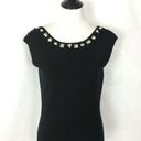 Chetta B  Evening Womens Black Rhinestone Blouse Sleeveless‎ Formal Size Small Photo 8