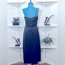 Jason Wu NWT  black satin shiny spaghetti straps midi formal cocktail dress Sz L Photo 1