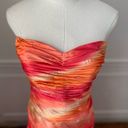 Jump Vintage Y2K  Orange Sherbert Ombre Strapless Ruched Gown Formal Dress 3 4 Photo 3