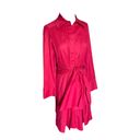 Etcetera Red  ButtonUp Collared Dress w Sash Photo 1