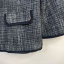 Talbots Classic Preppy Navy Blue Tweed Ruffle Blazer Jacket Cotton Wool womens 8 Photo 4