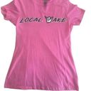 Next Level Apparel  Unisex Pink T-Shirt L 'Local Wake' Graphic Crew Neck Tee Photo 0