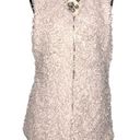 Daytrip  MEDIUM Silver Lining Hidden Front Hooks Closure Faux Fur Sherpa Vest Photo 0