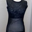 DKNY  Black Sheer Women’s Beaded Tank Top Sz LG Stretch Rayon Sleeveless Photo 0