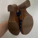 Unionbay Retro Boho Y2K Brown Burgundy Blue Yellow Patchwork Platform Mules 7.5 Photo 4