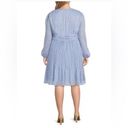 Alex Marie Blue Polka Dot Long Sleeve Dress Knee Length Chiffon Plus Size 20W Photo 2