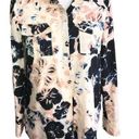 DKNY  BEIGE PINK BLACK GRAY LIGHTWEIGHT FLORAL TOP SIZE XS Photo 0