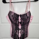 Victoria's Secret Sexy Little Things Size Large Pink Satin Corset Bustier Lace Photo 0