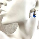 Swavorski Blue Swarovski Crystal drop Earrings round crystals silver rhinestone rondelle Photo 3