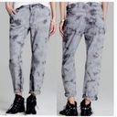 L'Agence  Grey Tie Dye Boyfriend Pants Black/Grey 100% Cotton Size 25 NEW Photo 1