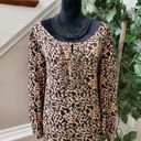 Brooks Karen  Women's Brown Rayon Round Neck Long Sleeve Pullover Top Blouse 2X Photo 10