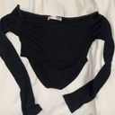 Blue Blush black long sleeve crop top Photo 2