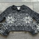 Ruby Moon Size Large Black and White Wool Blend Cropped Sweater Photo 2