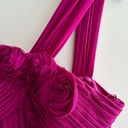 Oleg Cassini Fuchsia Floor-length Gown, Prom Dress, Wedding Guest Dress, Floral Photo 4