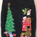 Basic Editions  Vintage Santa Christmas Knit Cardigan Sweater Photo 0