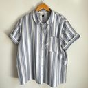 Polo Universal Thread Striped  button down shirt blue/white XL Photo 0