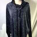 Nicole Miller  Cowl Neck Fleece Pajama Top Gray and Black Size 3X Photo 0