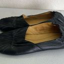 Chocolat Blu  "Cam2" Black Leather Pleated Ruched Ballet Flats - Size 8 Photo 0