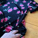 Draper James  Black Velvet Floral Dress Red Poinsettia, Size M Photo 7