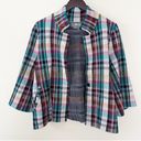 Anthropologie  Rosetta Crop Plaid Jacket 3/4 Sleeves Knit Size Large Multicolor Photo 11