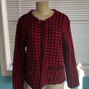 Worthington Red Houndstooth Tweed Style Blazer Photo 0